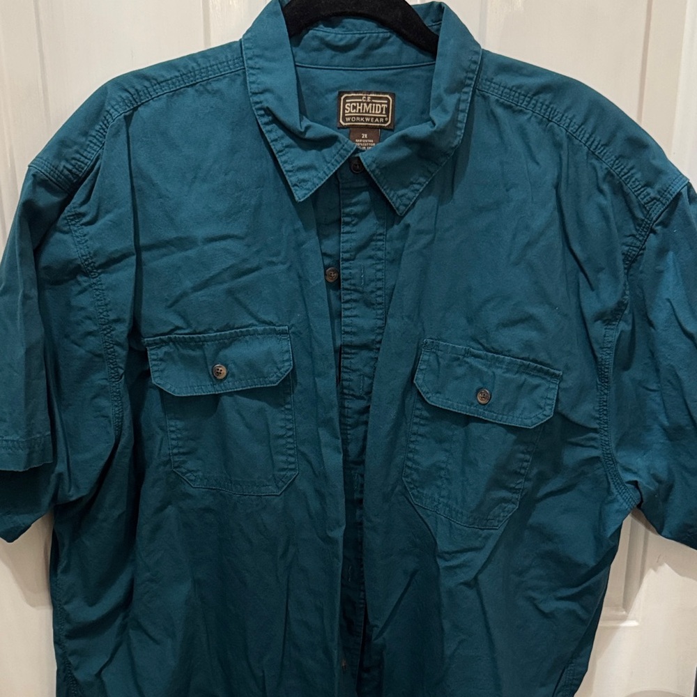 C.E. Schmidt Workwear Teal Button-Up Shirt